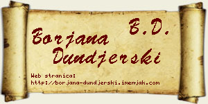 Borjana Dunđerski vizit kartica